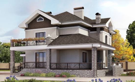 365-001-Л Проект трехэтажного дома, гараж, классический загородный дом из кирпича Нефтекамск | Проекты домов от House Expert