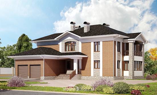 520-002-Л Проект трехэтажного дома, гараж, просторный загородный дом из поризованных блоков Сибай | Проекты домов от House Expert