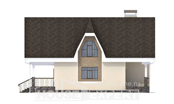 125-001-Л Проект двухэтажного дома с мансардой, доступный домик из пеноблока Учалы, House Expert