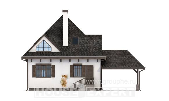 110-002-Л Проект двухэтажного дома с мансардным этажом и гаражом, бюджетный домик из газосиликатных блоков Сибай, House Expert