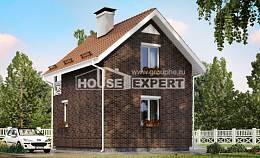 045-001-Л Проект двухэтажного дома мансардный этаж, красивый дом из теплоблока Белорецк, House Expert