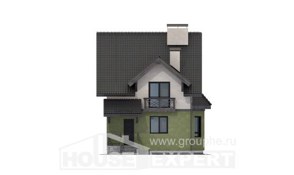 120-003-П Проект двухэтажного дома с мансардным этажом, классический дом из газобетона Янаул, House Expert