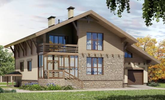 420-001-Л Проект трехэтажного дома с мансардой, гараж, современный домик из кирпича Нефтекамск | Проекты домов от House Expert