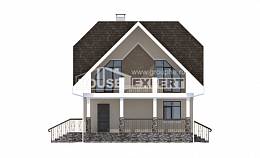 125-001-Л Проект двухэтажного дома с мансардой, уютный домик из блока Ишимбай, House Expert