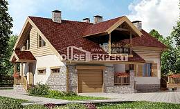 165-002-П Проект двухэтажного дома с мансардным этажом, гараж, скромный коттедж из газосиликатных блоков Стерлитамак, House Expert