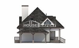 110-002-Л Проект двухэтажного дома мансардой и гаражом, простой домик из газобетона Бирск, House Expert