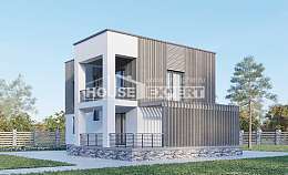 150-017-П Проект двухэтажного дома, небольшой дом из блока Уфа, House Expert
