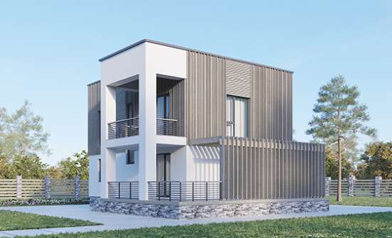 150-017-П Проект двухэтажного дома, современный загородный дом из твинблока Белебей | Проекты домов от House Expert