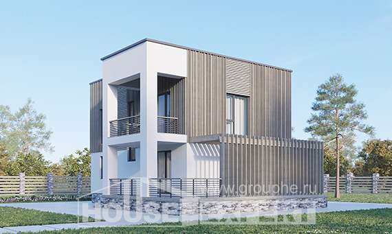 150-017-П Проект двухэтажного дома, небольшой дом из блока Уфа, House Expert