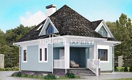 110-001-Л Проект двухэтажного дома с мансардой, небольшой загородный дом из блока Уфа, House Expert