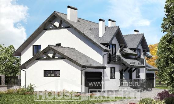 290-003-П Проект двухэтажного дома с мансардой, большой коттедж из керамзитобетонных блоков Давлеканово, House Expert
