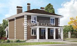 185-002-П Проект двухэтажного дома, красивый коттедж из твинблока Туймазы, House Expert