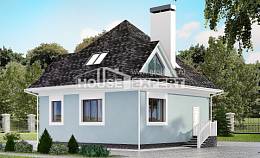 110-001-Л Проект двухэтажного дома с мансардой, компактный дом из бризолита Белорецк, House Expert