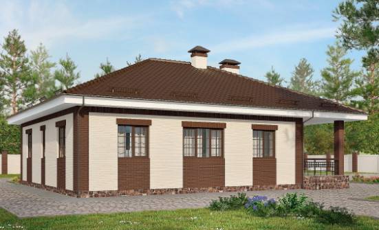 160-015-П Проект одноэтажного дома, гараж, доступный домик из пеноблока Бирск | Проекты домов от House Expert