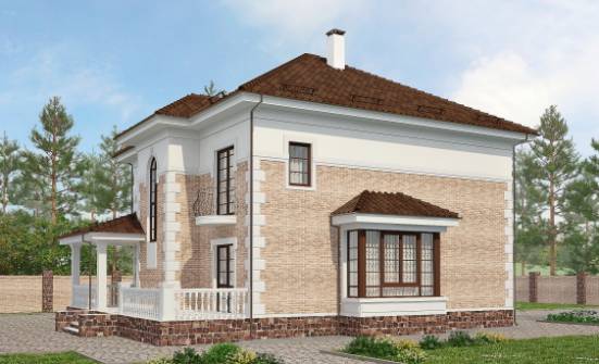 220-008-П Проект двухэтажного дома, просторный загородный дом из кирпича Сибай | Проекты домов от House Expert