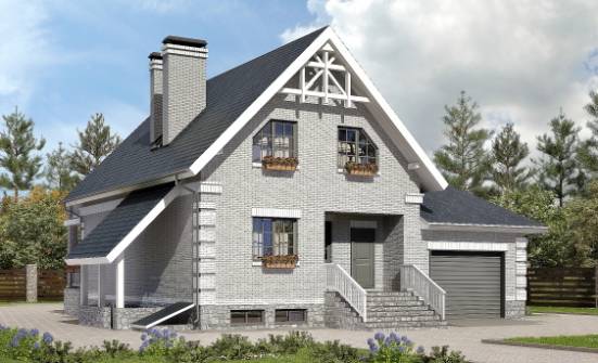 200-009-П Проект трехэтажного дома мансардой и гаражом, классический домик из арболита Нефтекамск | Проекты домов от House Expert