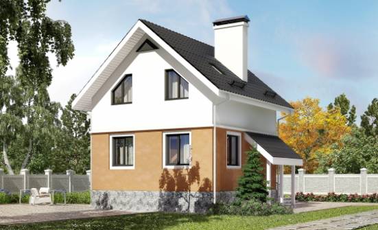 100-005-Л Проект трехэтажного дома мансардой, бюджетный домик из керамзитобетонных блоков Мелеуз | Проекты домов от House Expert
