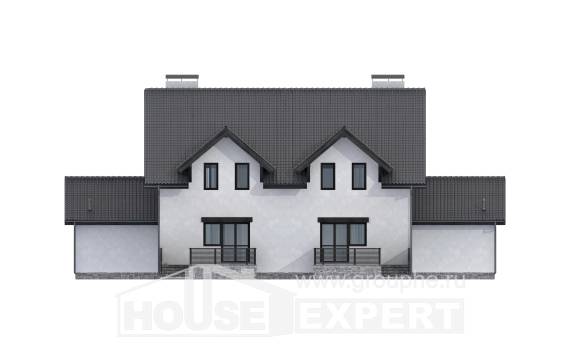 290-003-П Проект двухэтажного дома мансардой, огромный загородный дом из керамзитобетонных блоков Нефтекамск, House Expert