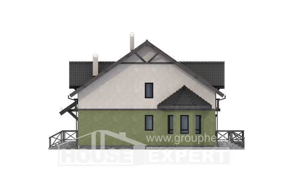 120-003-П Проект двухэтажного дома с мансардным этажом, небольшой коттедж из арболита Давлеканово, House Expert