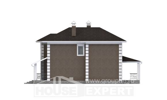 185-002-П Проект двухэтажного дома, красивый коттедж из поризованных блоков Октябрьский, House Expert