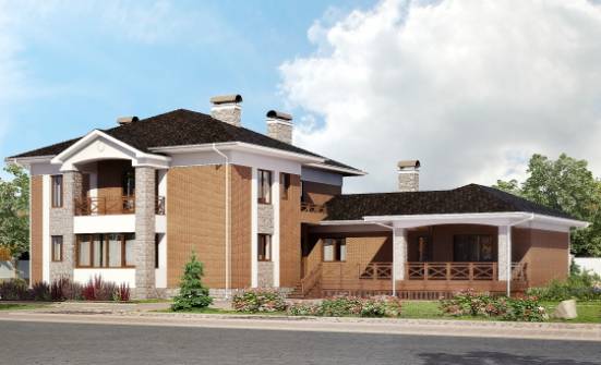 520-002-Л Проект трехэтажного дома, гараж, просторный загородный дом из поризованных блоков Сибай | Проекты домов от House Expert