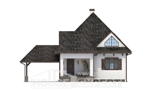 110-002-Л Проект двухэтажного дома мансардой, гараж, бюджетный дом из керамзитобетонных блоков Баймак, House Expert