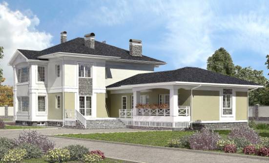 620-001-Л Проект трехэтажного дома и гаражом, огромный дом из арболита Баймак | Проекты домов от House Expert