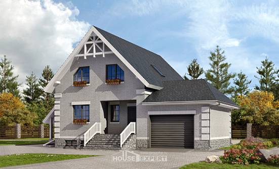 200-009-П Проект трехэтажного дома мансардой и гаражом, классический домик из арболита Нефтекамск | Проекты домов от House Expert