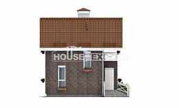 045-001-Л Проект двухэтажного дома с мансардным этажом, крохотный домик из бризолита Мелеуз, House Expert