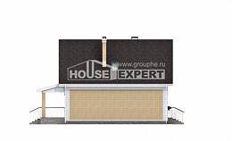 130-004-П Проект двухэтажного дома мансардой, бюджетный коттедж из пеноблока Уфа, House Expert